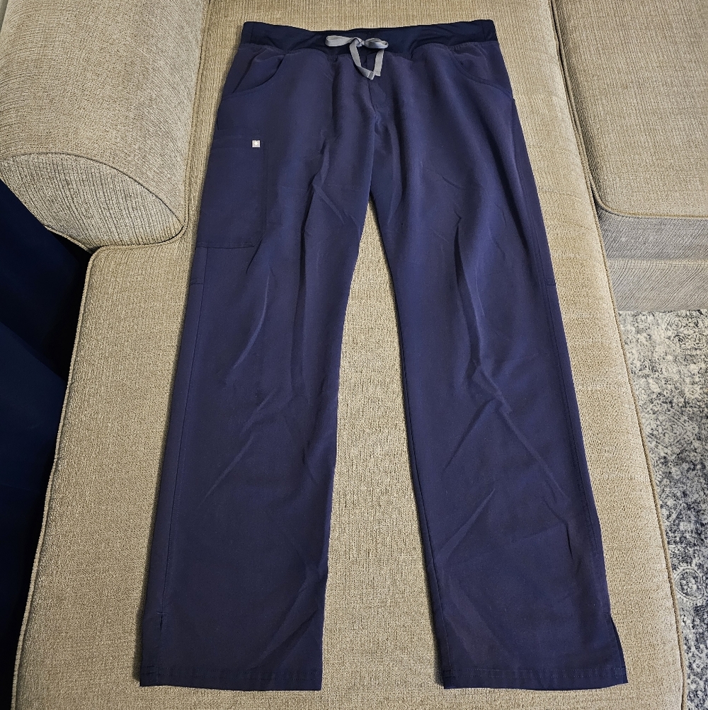 Figs Kade Cargo Dark Blue Classic Straight Leg Scrub Pants Size XL Tall